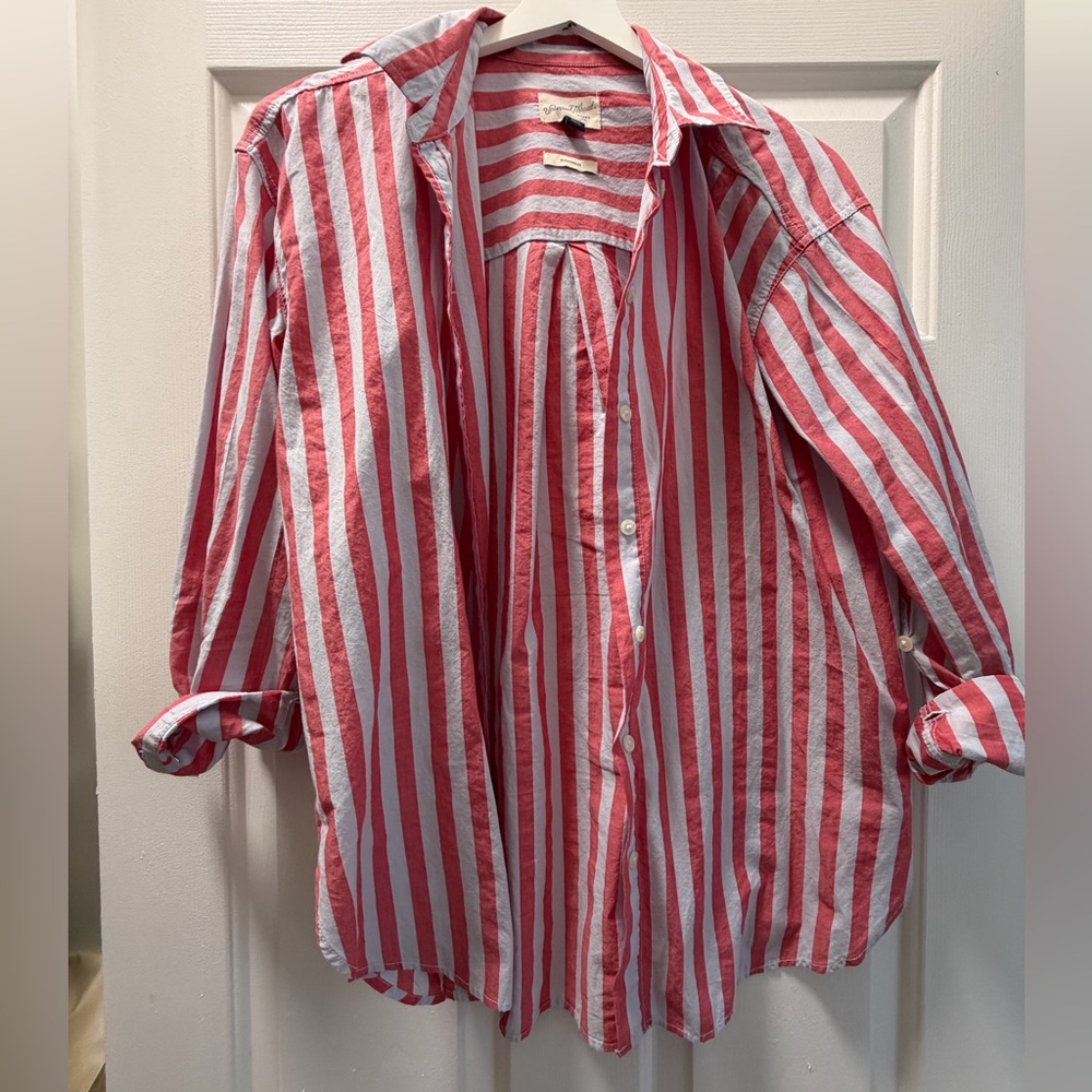 Universal Thread Red and White Striped Shirt - image 1